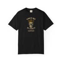 Load image into Gallery viewer, Vincit Qui Se Vincit — He Conquers Who Conquers Himself | Premium Stoic Crowned Skull Design