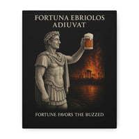 Load image into Gallery viewer, Fortuna Ebriolos Adiuvat | Fortune Favors the Buzzed | Alexander’s Toast | Twisted Stoic Canvas Print