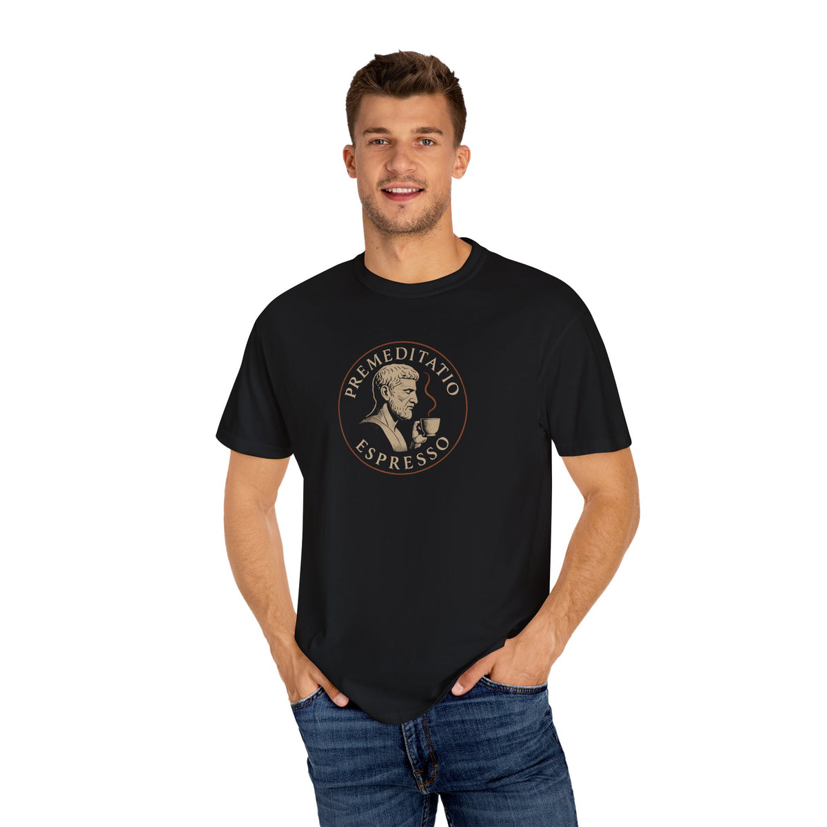 Premeditatio Espresso Shirt | Stoic Coffee Philosophy Tee | InnerForge Discipline Apparel