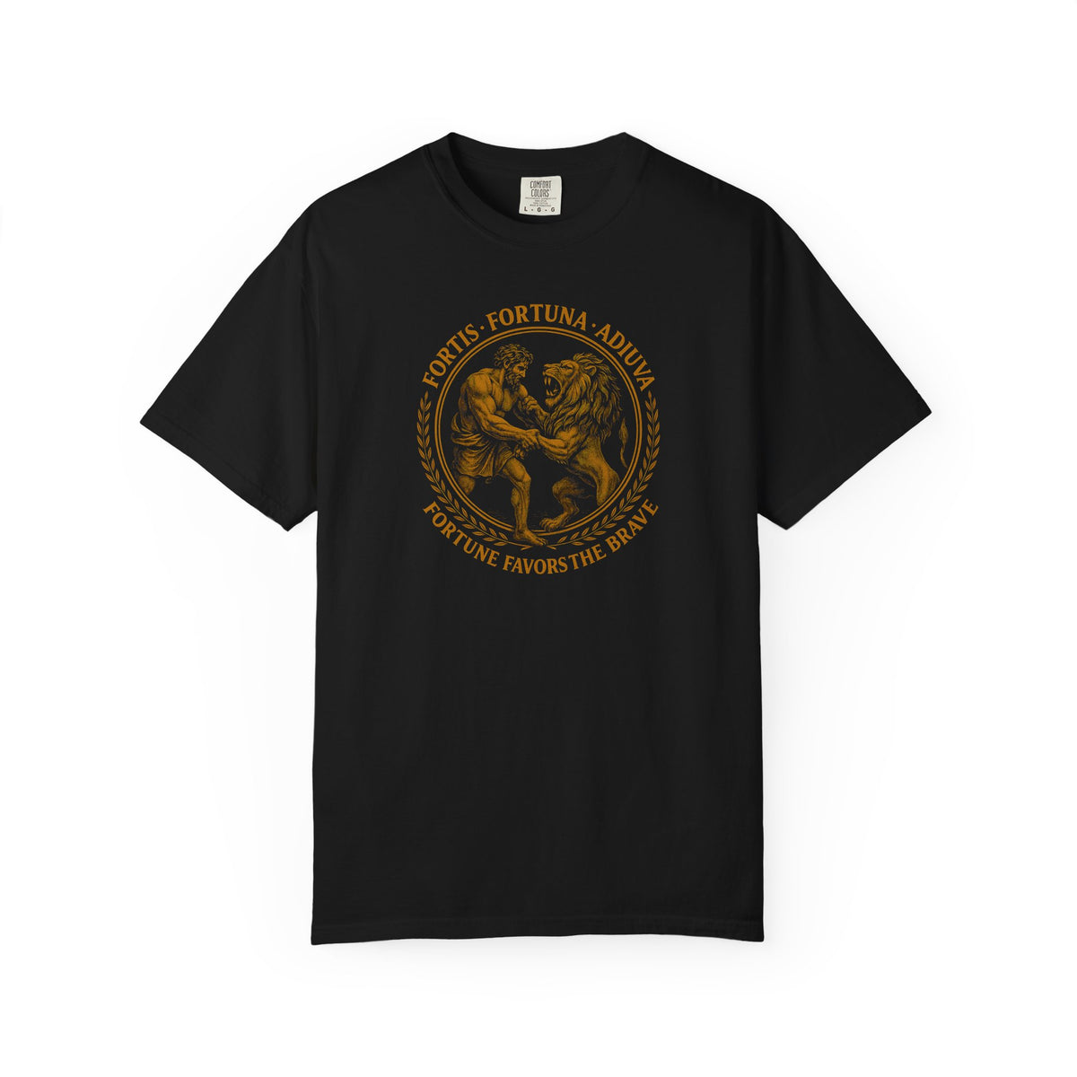 Fortis Fortuna Adiuvat — The Strength of the Brave | Premium Stoic Roman Emblem T-Shirt