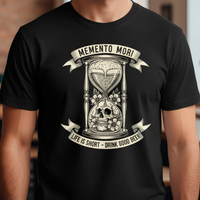 Load image into Gallery viewer, Memento Mori – Life Is Short, Drink Good Beer | Stoic Humor Graphic Tee | Twisted Stoic Collection